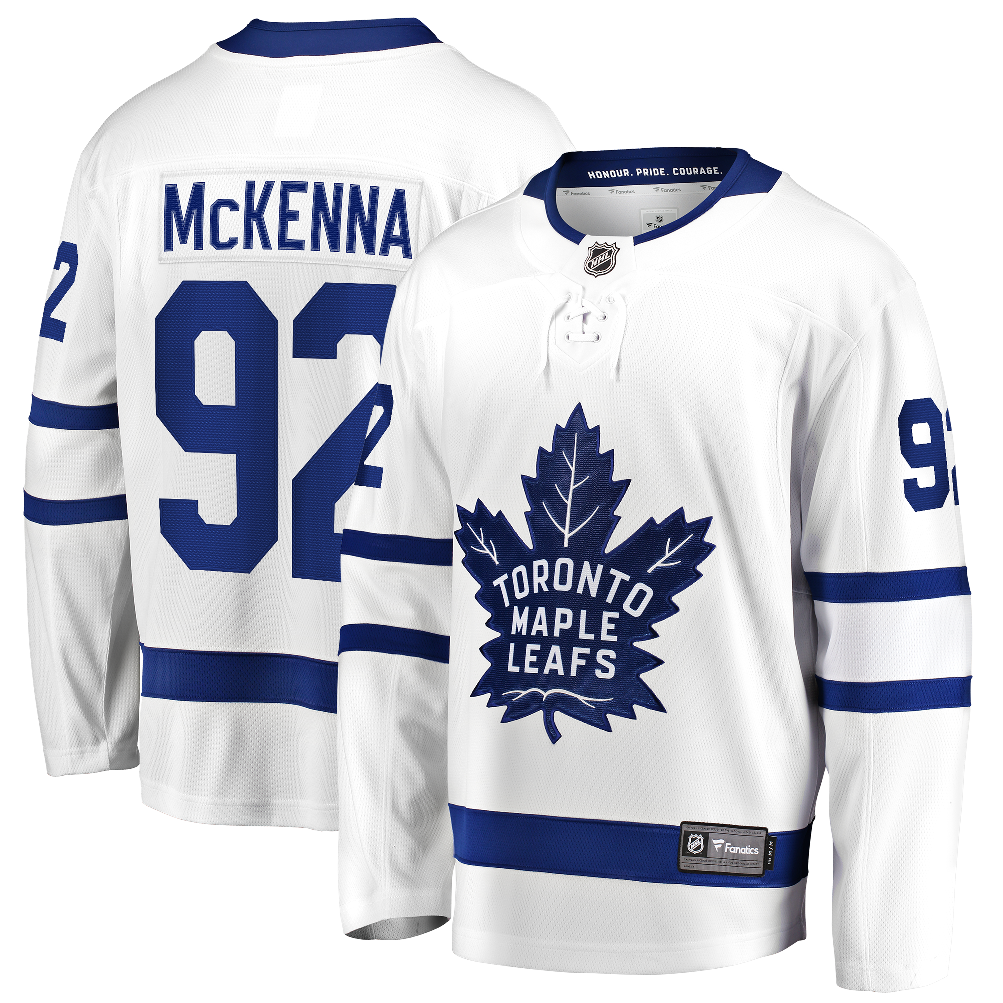 Maillot extérieur blanc Gavin McKenna des Maple Leafs de Toronto (Fanatics)