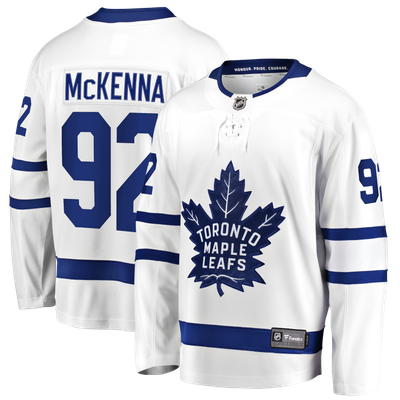 Men's Toronto Maple Leafs Gavin McKenna Fanatics White Away Breakaway Jersey