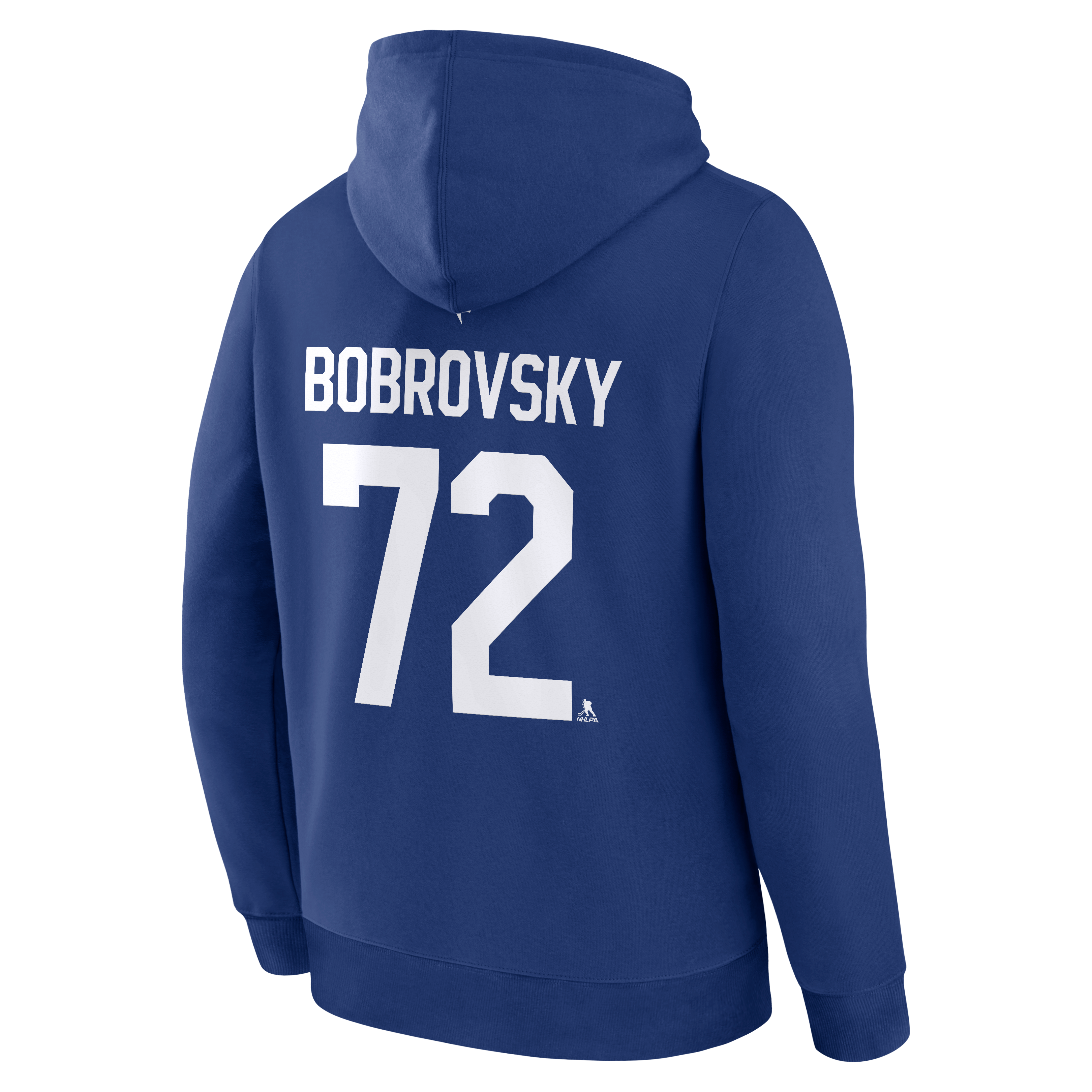 Sweat à capuche authentique Fanatics Sergei Bobrovsky bleu des Maple Leafs de Toronto, avec nom et numéro.