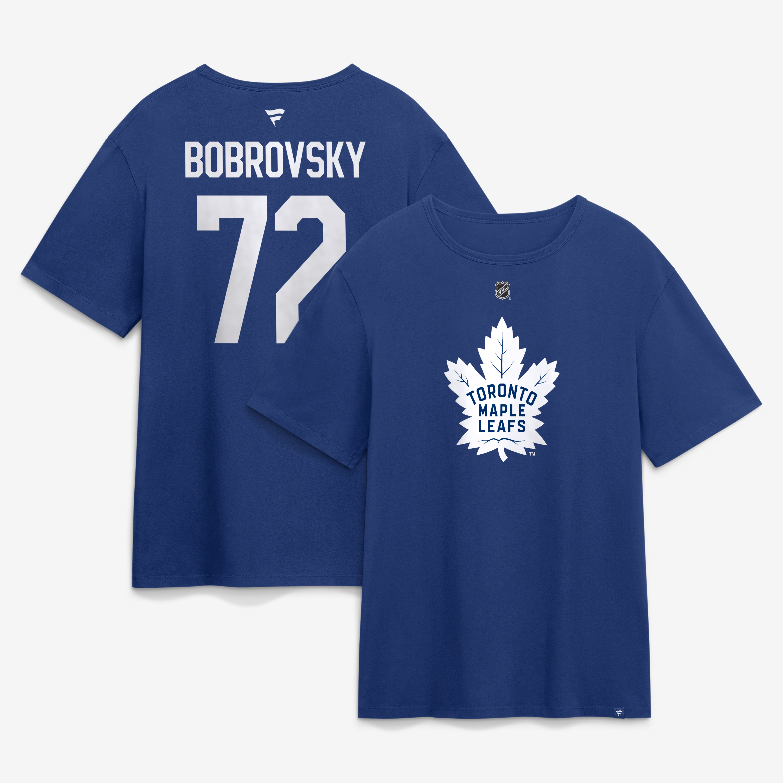 T-shirt authentique Fanatics Sergei Bobrovsky bleu des Maple Leafs de Toronto avec nom et numéro superposés