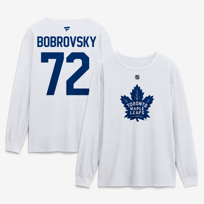 Sergei Bobrovsky Toronto Maple Leafs Fanatics Authentic Stack Name & Number Long Sleeve T-Shirt - White