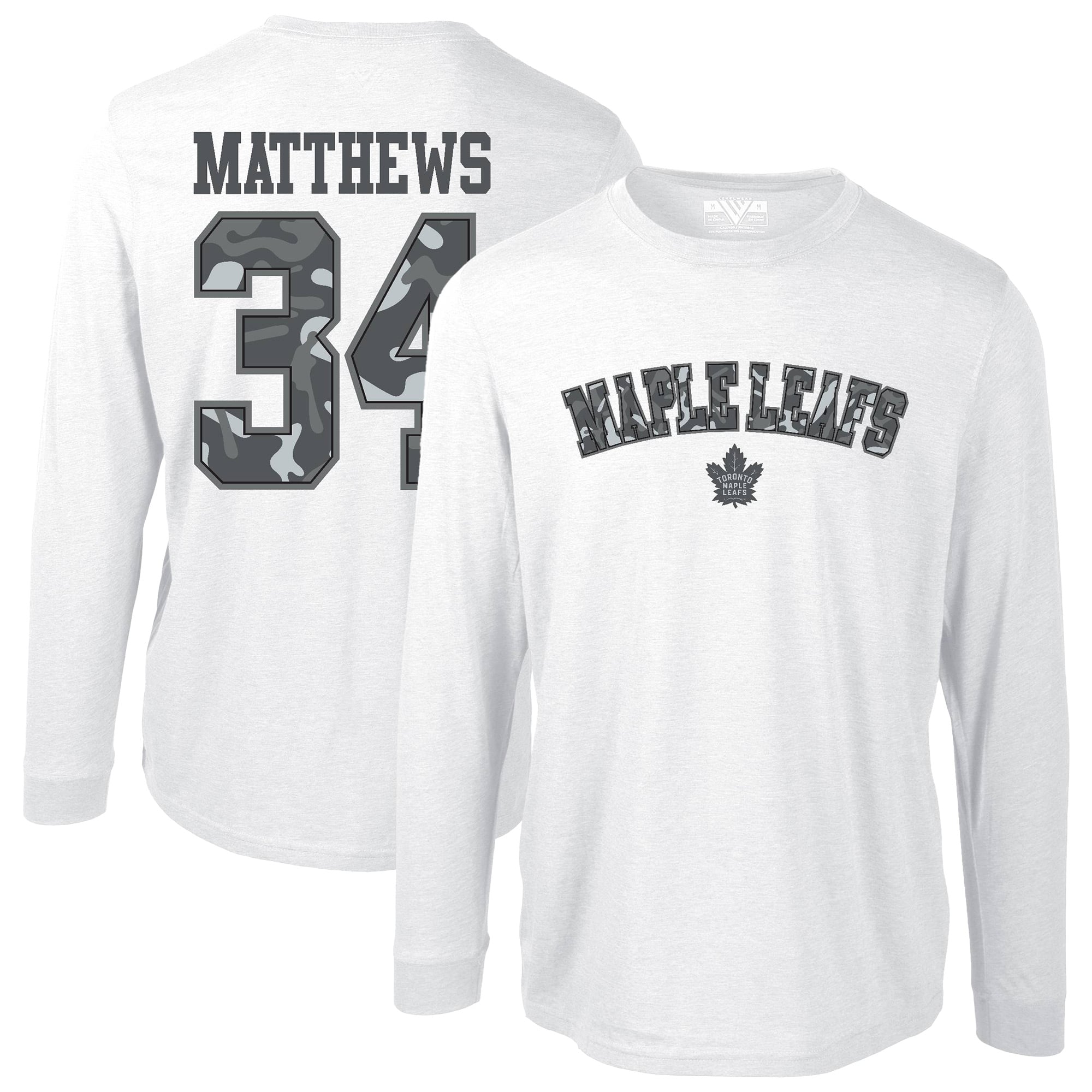Men's Levelwear Auston Matthews White Toronto Maple Leafs Oscar Long Sleeve T-Shirt