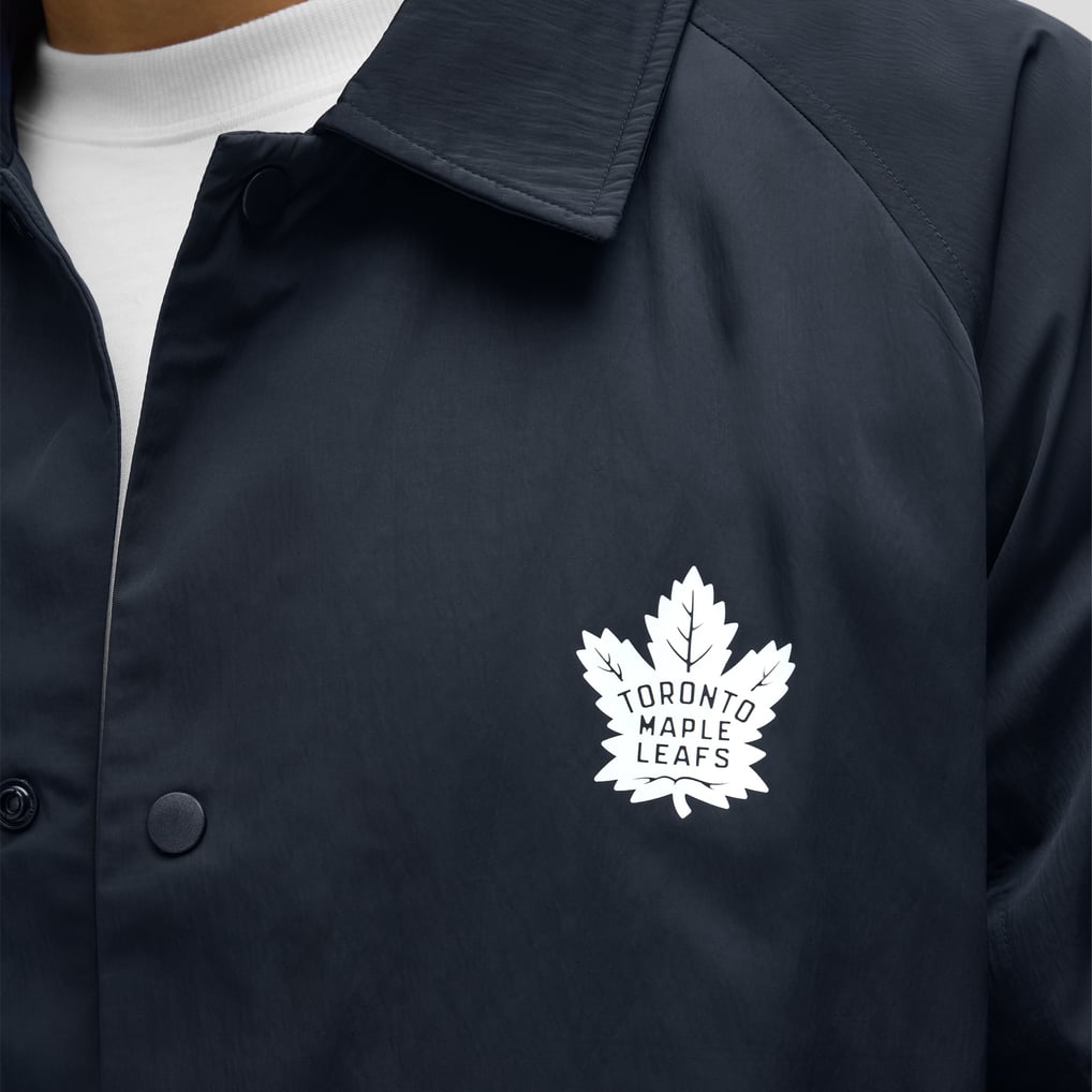 Kronto Man Men's Toronto Maple Leafs lululemon Navy Full-Button Coaches Jacket