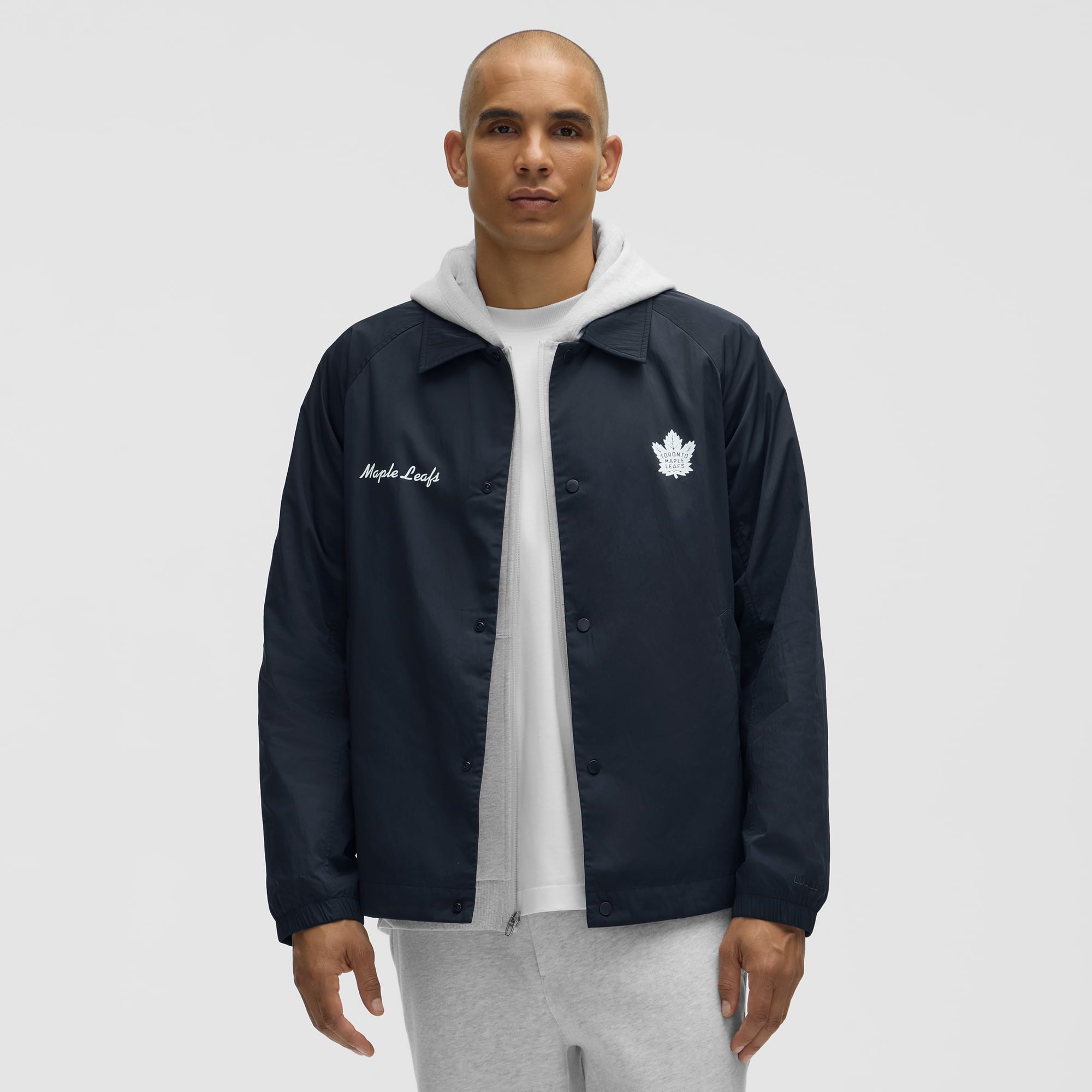 Men's Toronto Maple Leafs lululemon Navy Full-Button Coaches Jacket