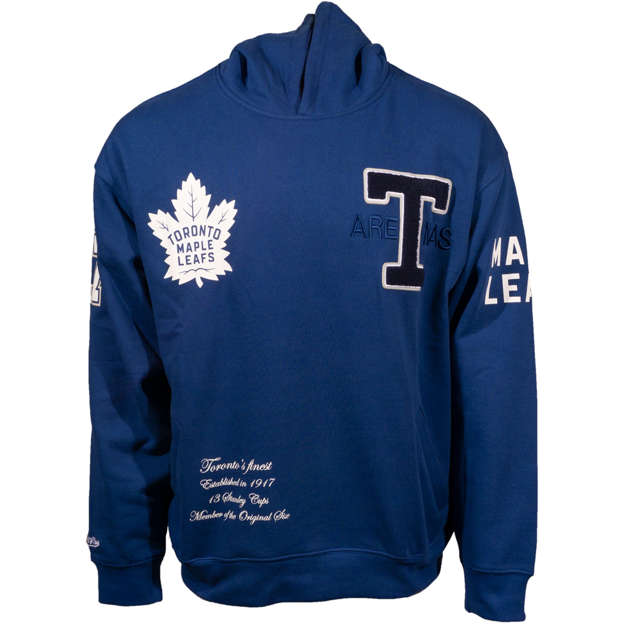Sweat à capuche Mitchell & Ness bleu Toronto Maple Leafs pour homme
