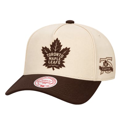Men's Toronto Maple Leafs  Mitchell & Ness Cream Fashion Basics Pro Pinch Snapback Hat