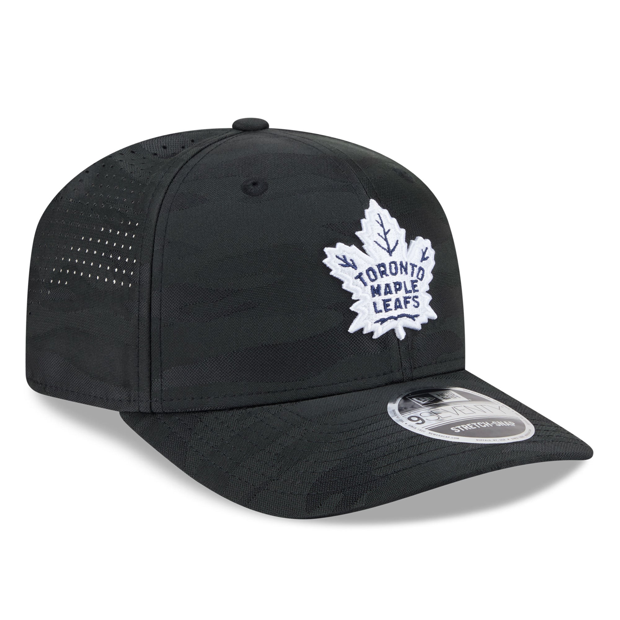 Men's New Era Black Toronto Maple Leafs Camo 9SEVENTY Perforated Adjustable Hat