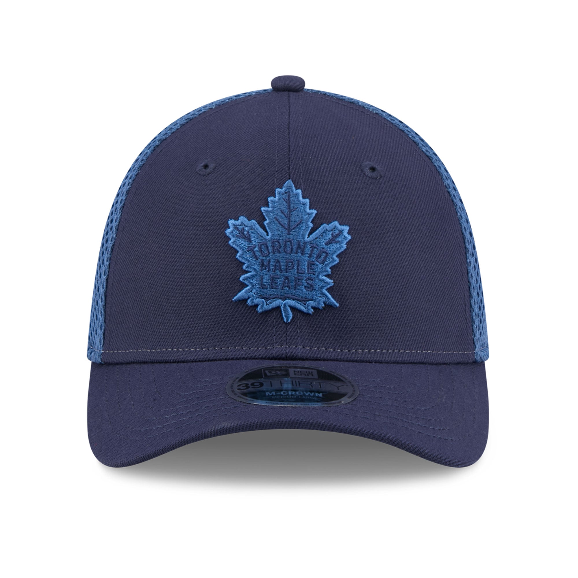 Casquette extensible New Era bleu marine Toronto Maple Leafs Neo Mesh 39THIRTY M-Crown pour homme