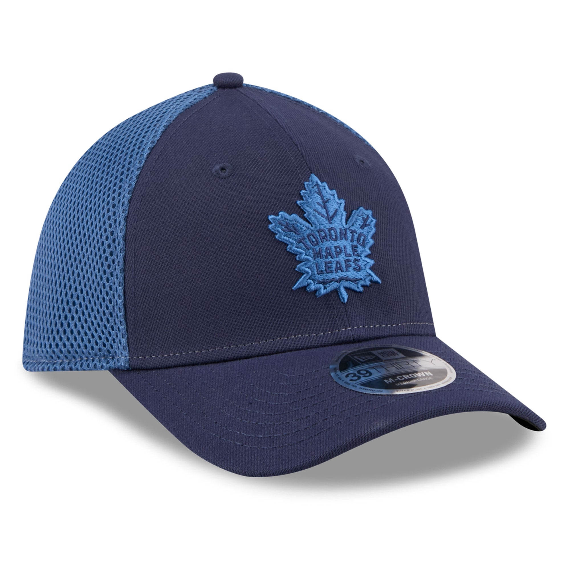 Casquette extensible New Era bleu marine Toronto Maple Leafs Neo Mesh 39THIRTY M-Crown pour homme