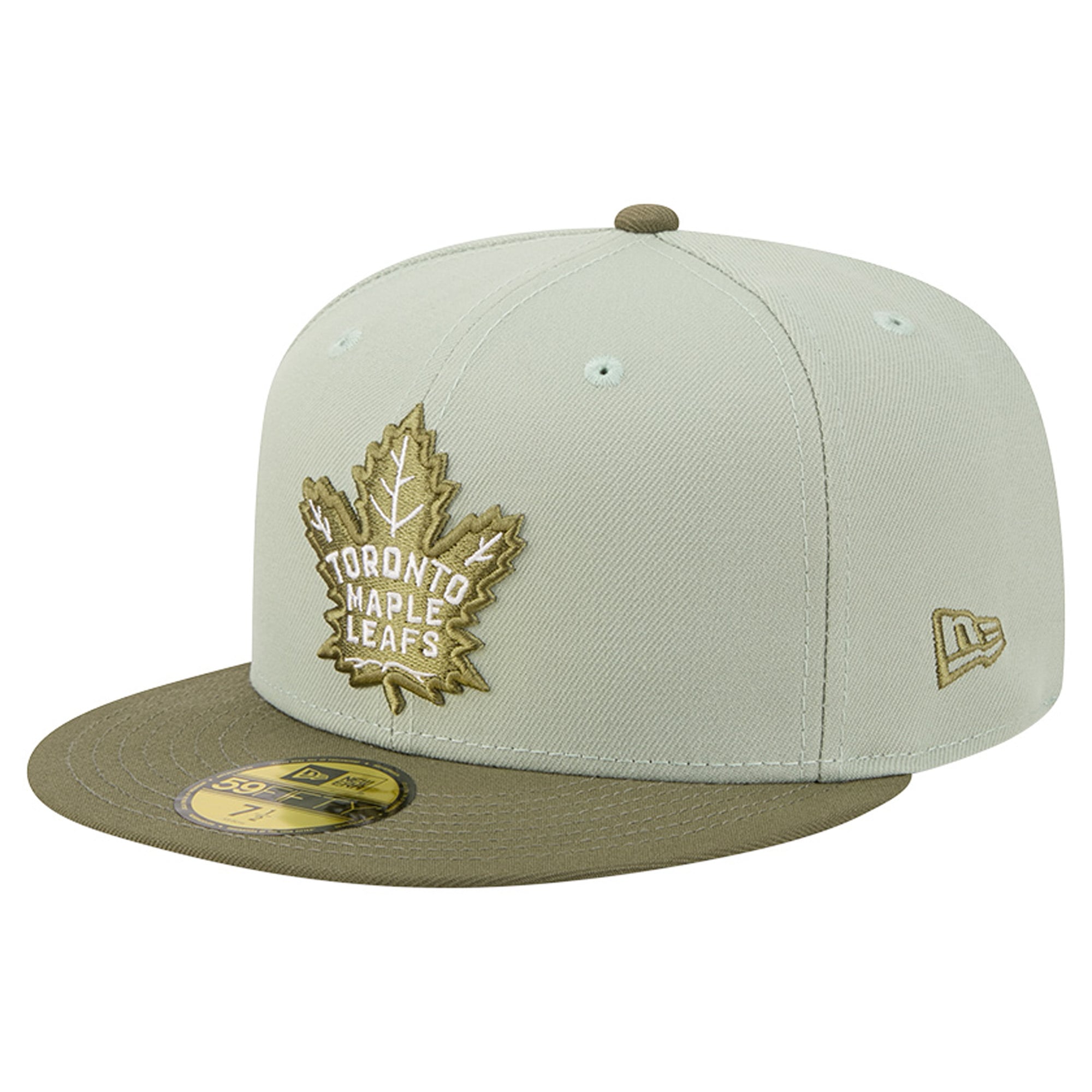 Casquette ajustée New Era 59FIFTY pour homme, coloris vert sauge/olive, Toronto Maple Leafs