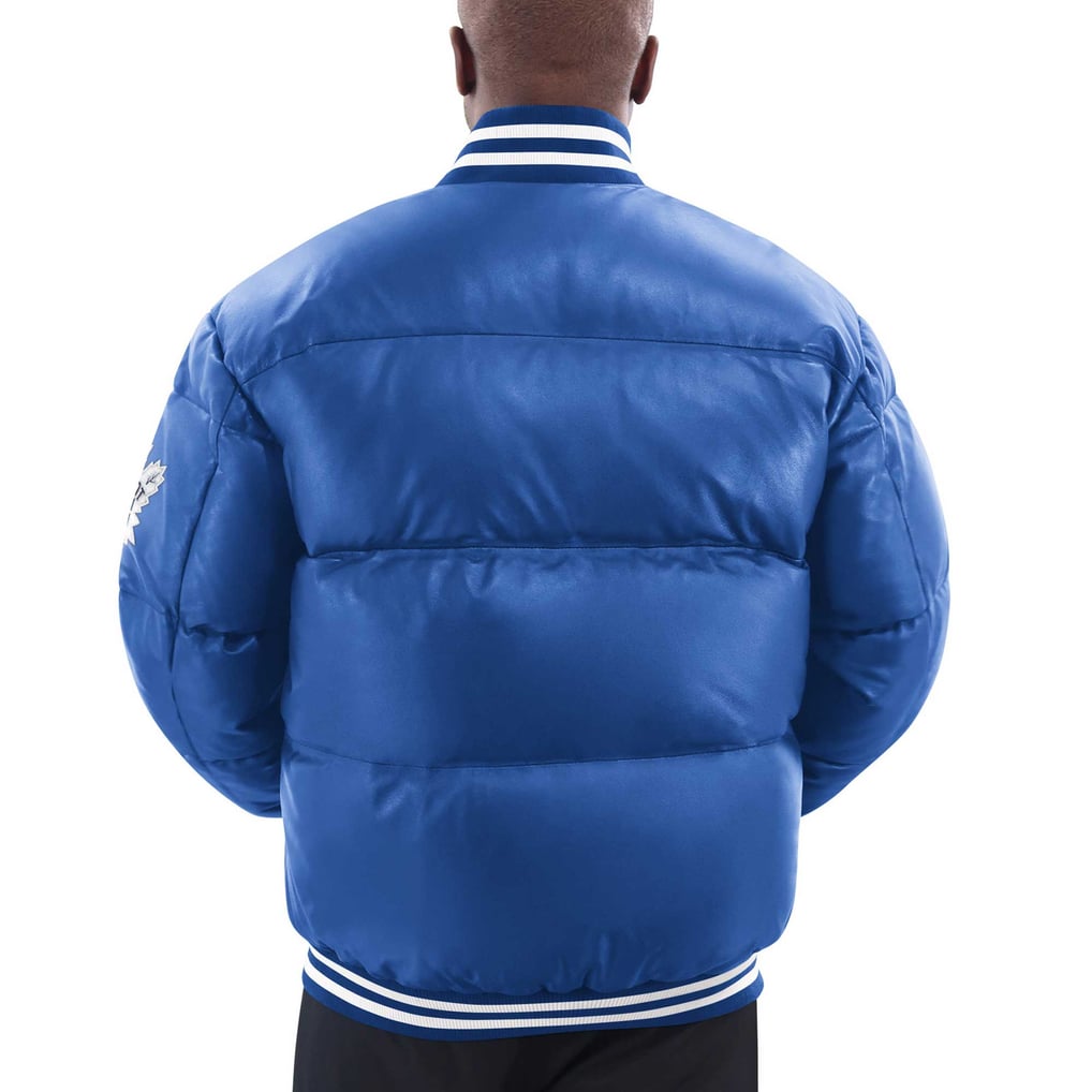 Veste en cuir entièrement zippée Starter Bubble des Maple Leafs de Toronto - Bleu