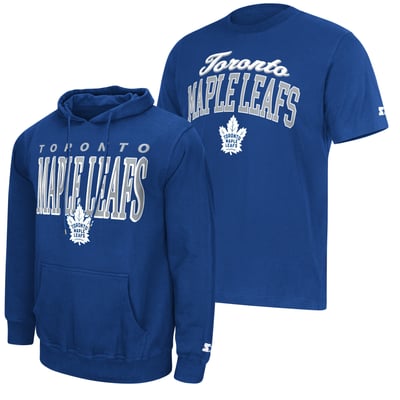  Toronto Maple Leafs Starter Logo T-Shirt & Hoodie Combo Pack - Blue