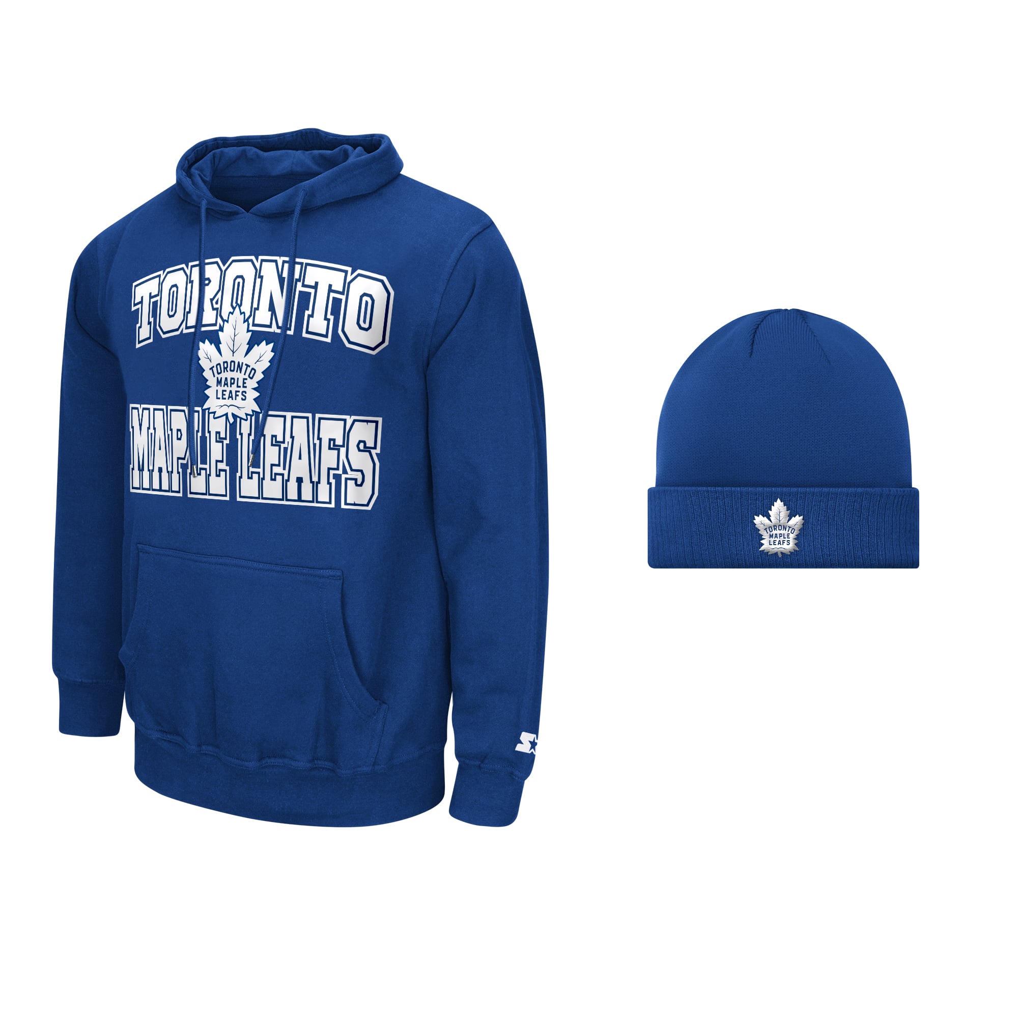 Men's Starter Blue Toronto Maple Leafs Two-Pack Hoodie & Knit Hat Set