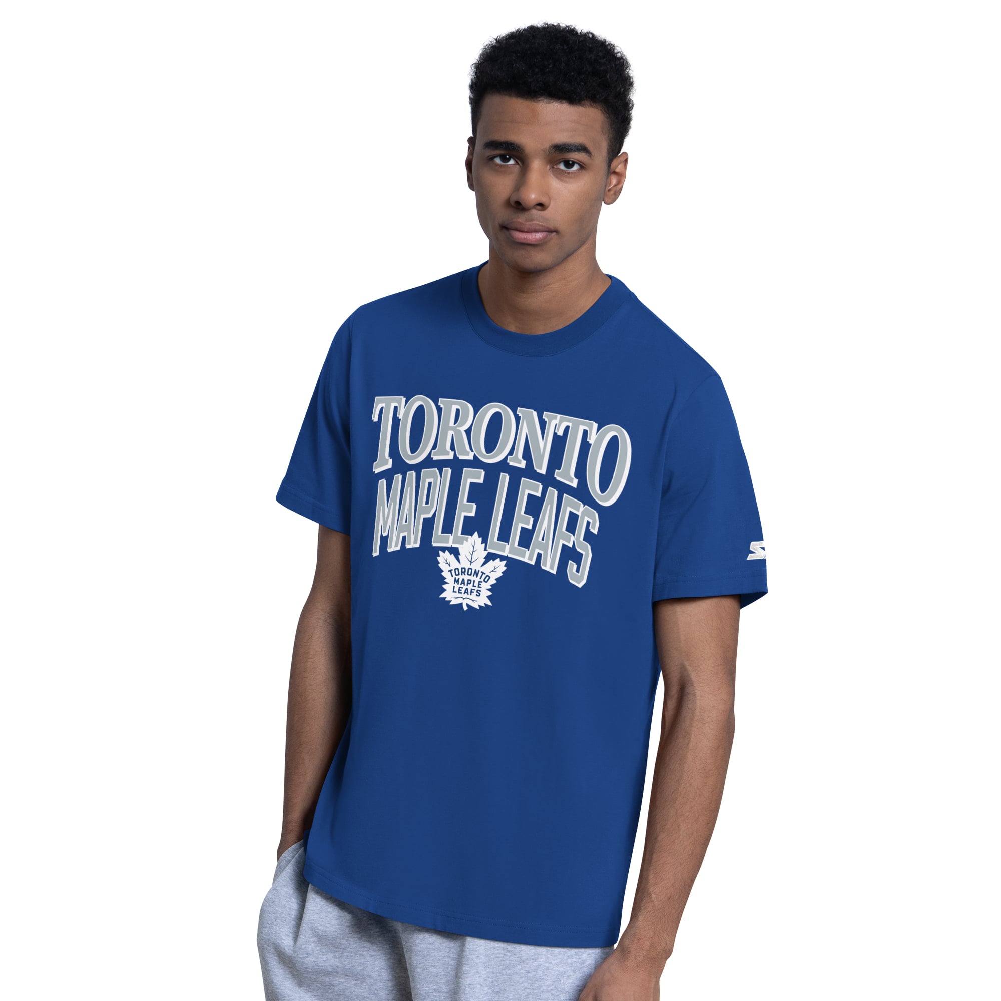Ensemble de deux t-shirts Starter bleu/gris chiné des Maple Leafs Toronto pour hommes