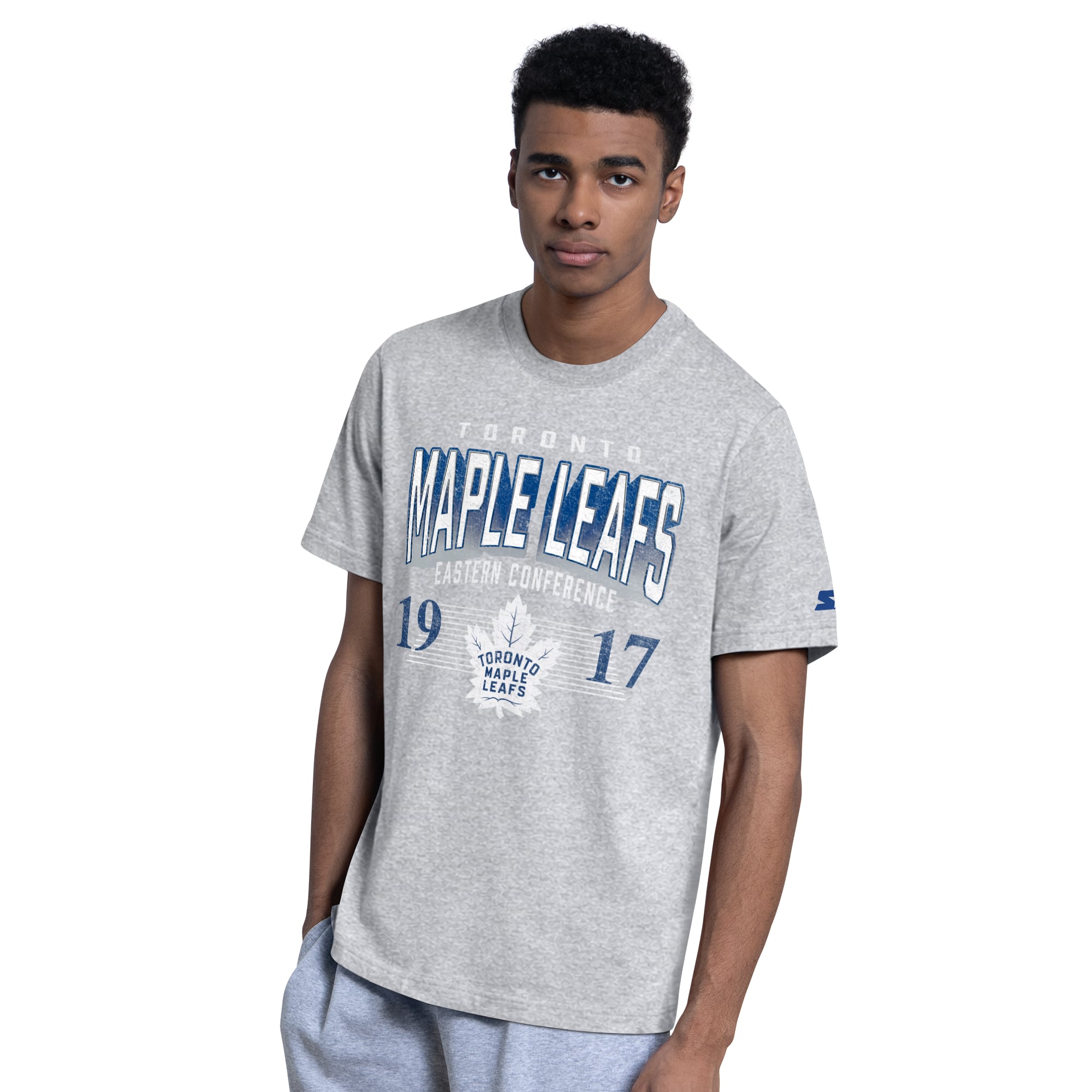 Ensemble de deux t-shirts Starter bleu/gris chiné des Maple Leafs Toronto pour hommes