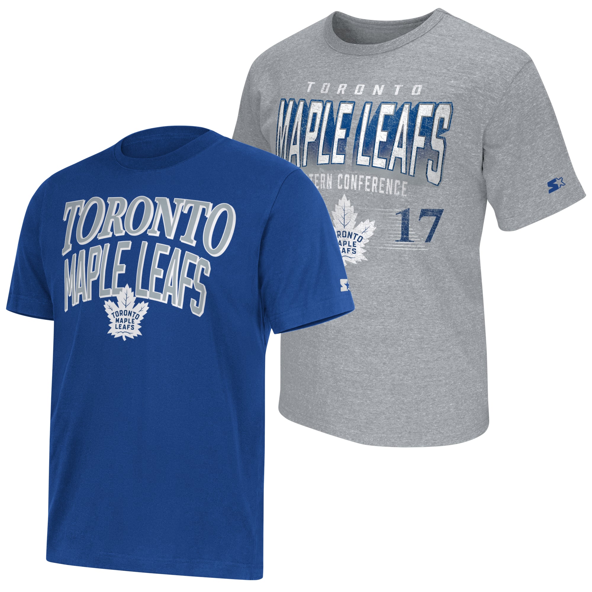 Ensemble de deux t-shirts Starter bleu/gris chiné des Maple Leafs Toronto pour hommes