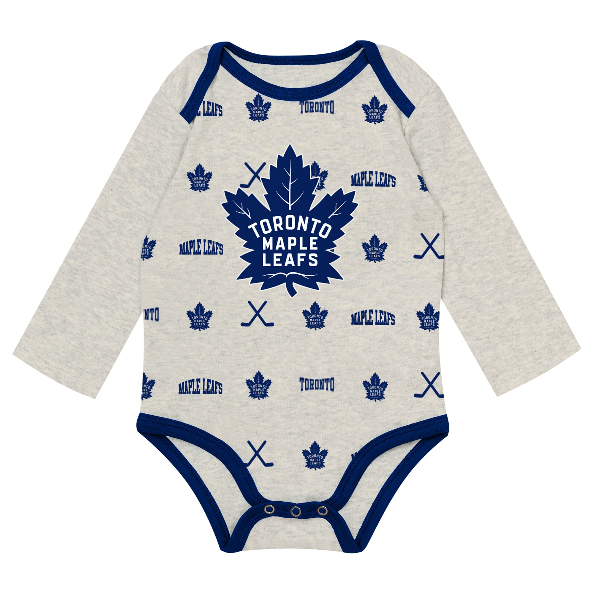 Newborn Outerstuff  Heathered Bone Toronto Maple Leafs Huddles and Giggles Three-Piece Set