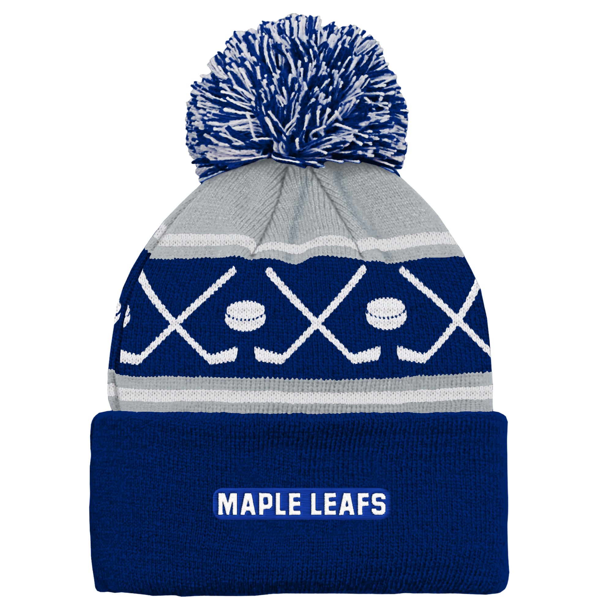 Preschool Outerstuff Blue Toronto Maple Leafs Face-Off Cuffed Knit Hat with Pom