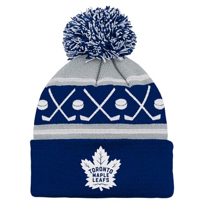 Preschool Toronto Maple Leafs Outerstuff Blue Face-Off Cuffed Knit Hat with Pom
