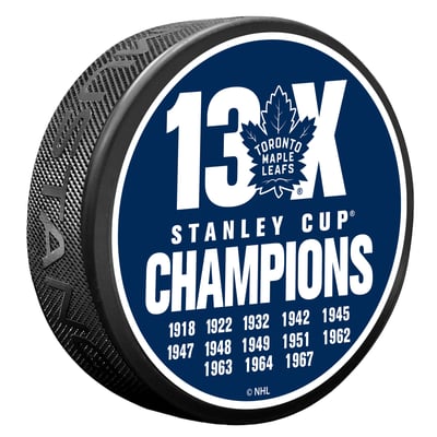 Toronto Maple Leafs 13X Champions Hockey Puck