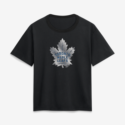 Toronto Maple Leafs Women's Metallic Mascot T-Shirt - Black