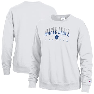 Toronto Maple Leafs Champion Women's  Split Color Text Sweatshirt - White