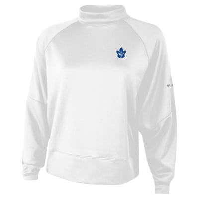  Toronto Maple Leafs Columbia Women's Par Performance Mock Neck Raglan Dolman Sweatshirt - White
