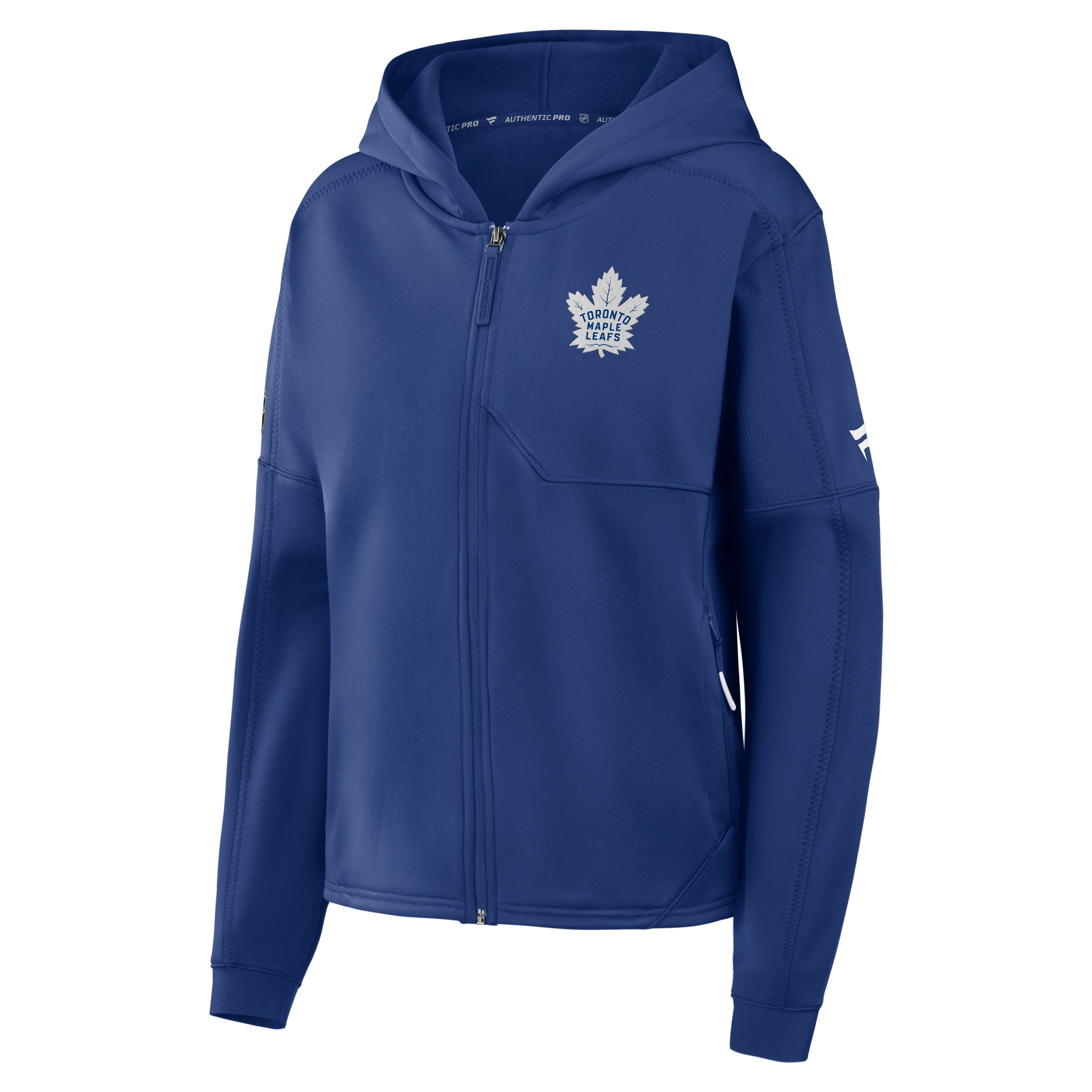 Sweat à capuche zippé Fanatics bleu authentique Toronto Maple Leafs pour femme