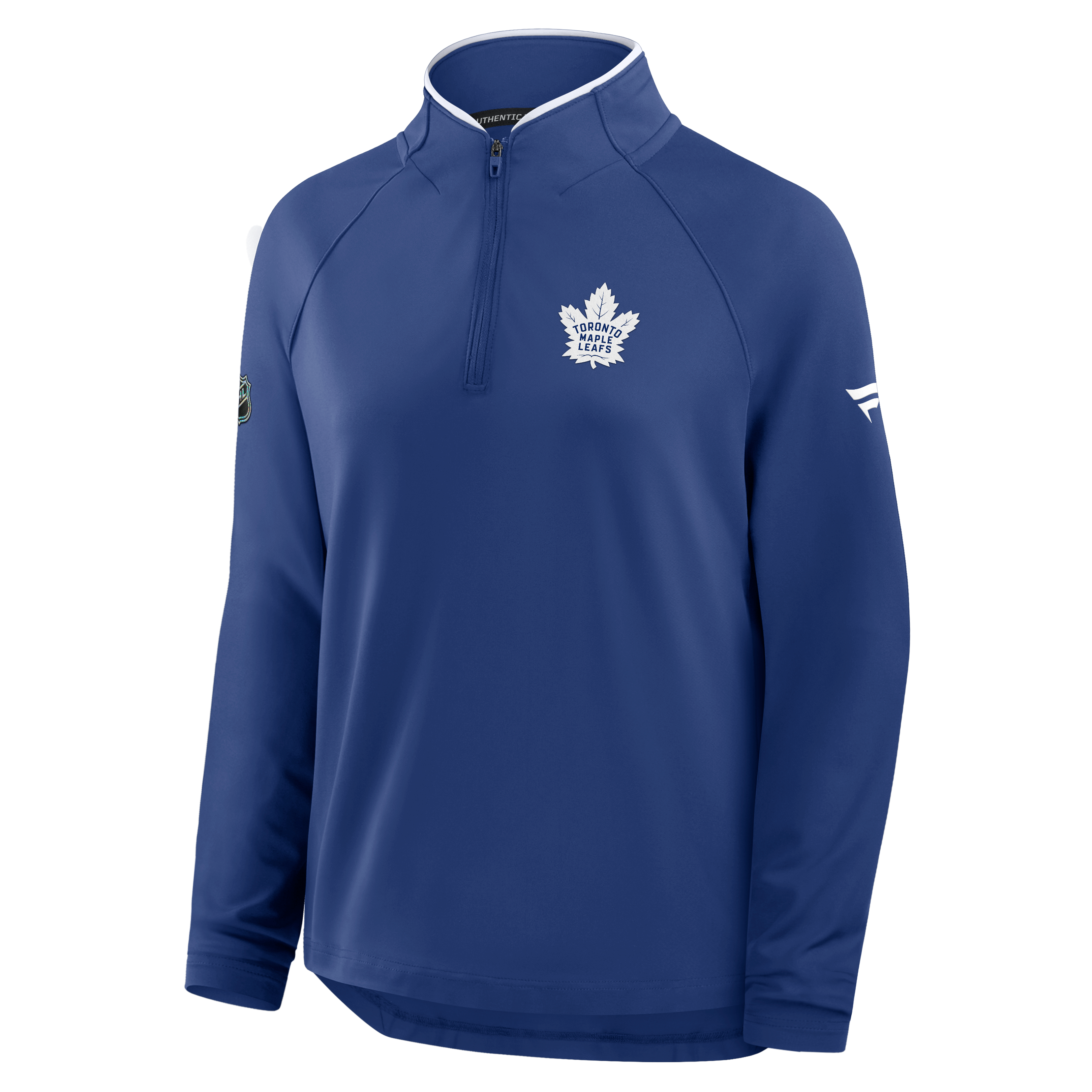 Women's Fanatics Blue Toronto Maple Leafs Authentic Pro Rink Raglan Lightweight Quarter-Zip Pullover