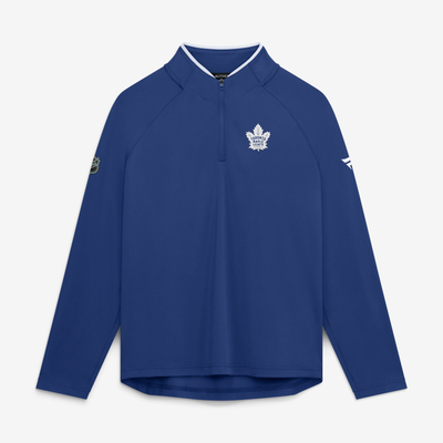 Pull-over léger à col zippé au quart de raglan pour femme Toronto Maple Leafs Fanatics Authentic Pro Rink - Bleu