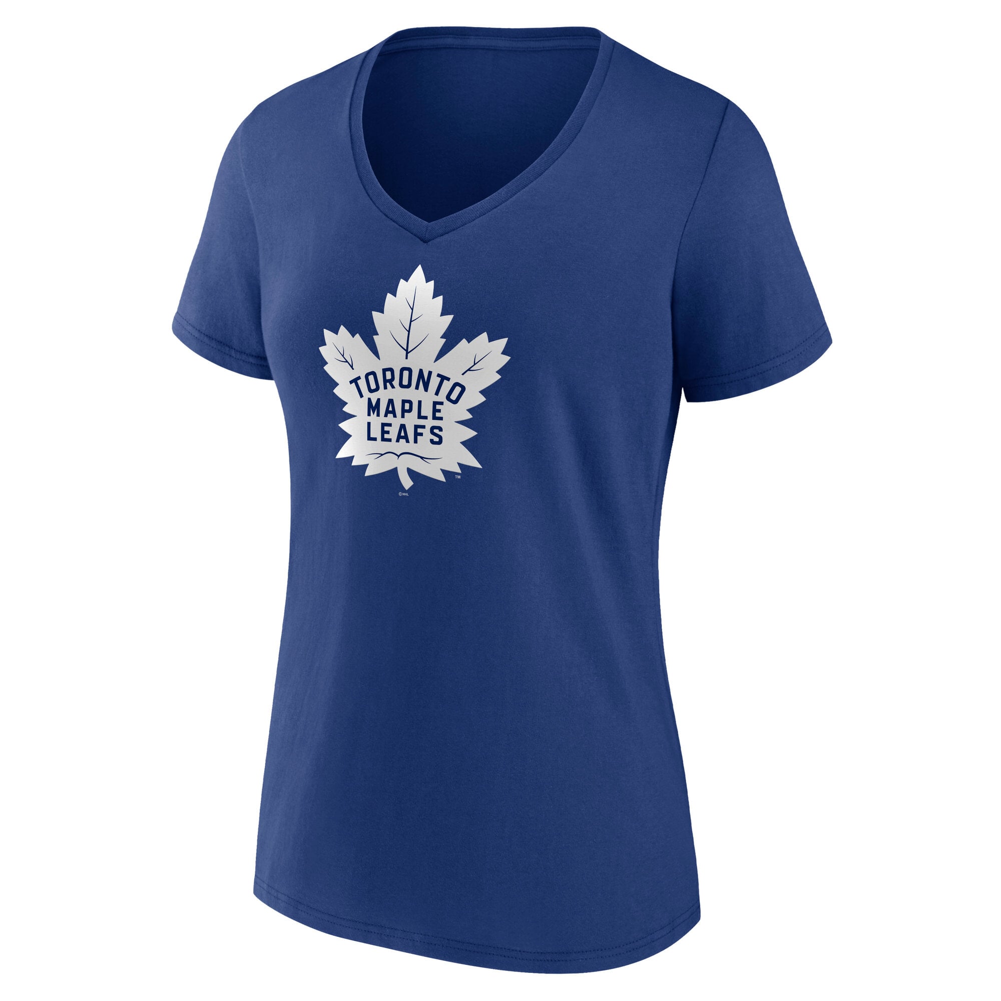 Women's Fanatics Blue Toronto Maple Leafs Primary Logo Team V-Neck T-Shirt