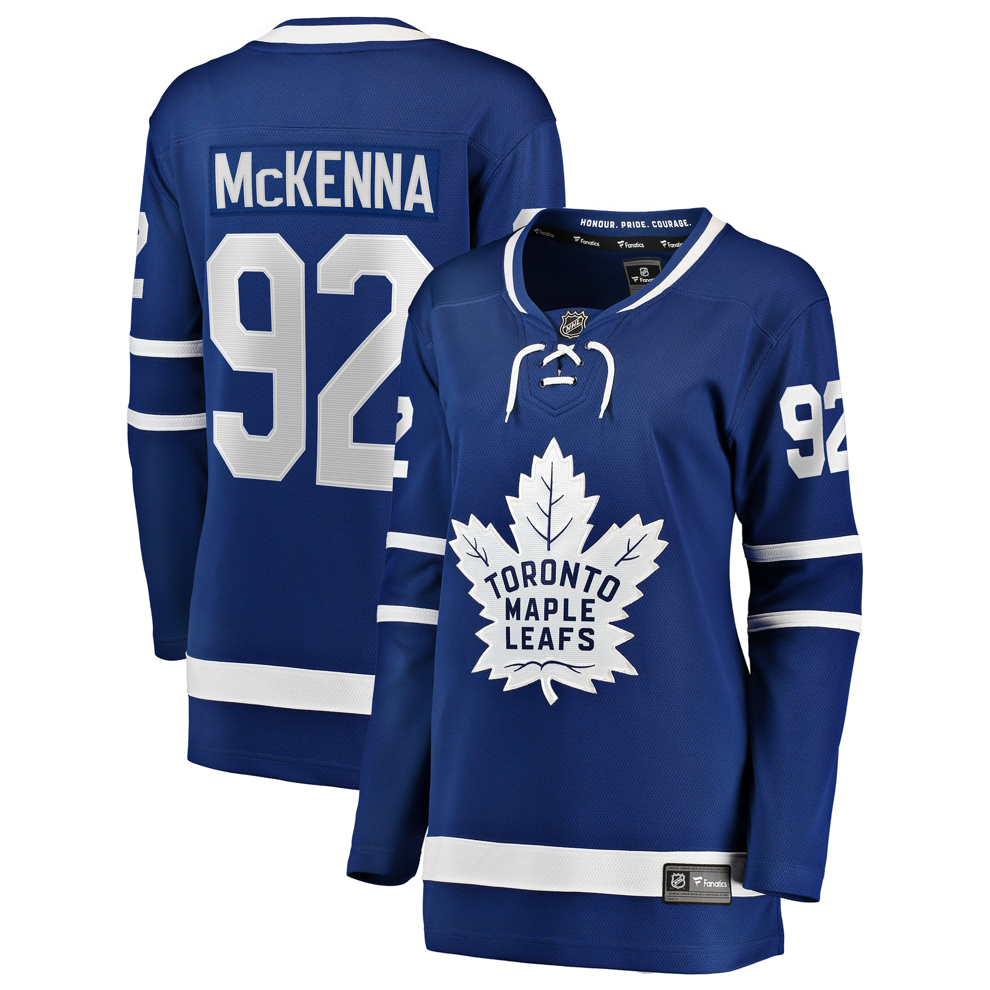 Maillot domicile Breakaway bleu Gavin McKenna des Maple Leafs de Toronto pour femmes (Fanatics)