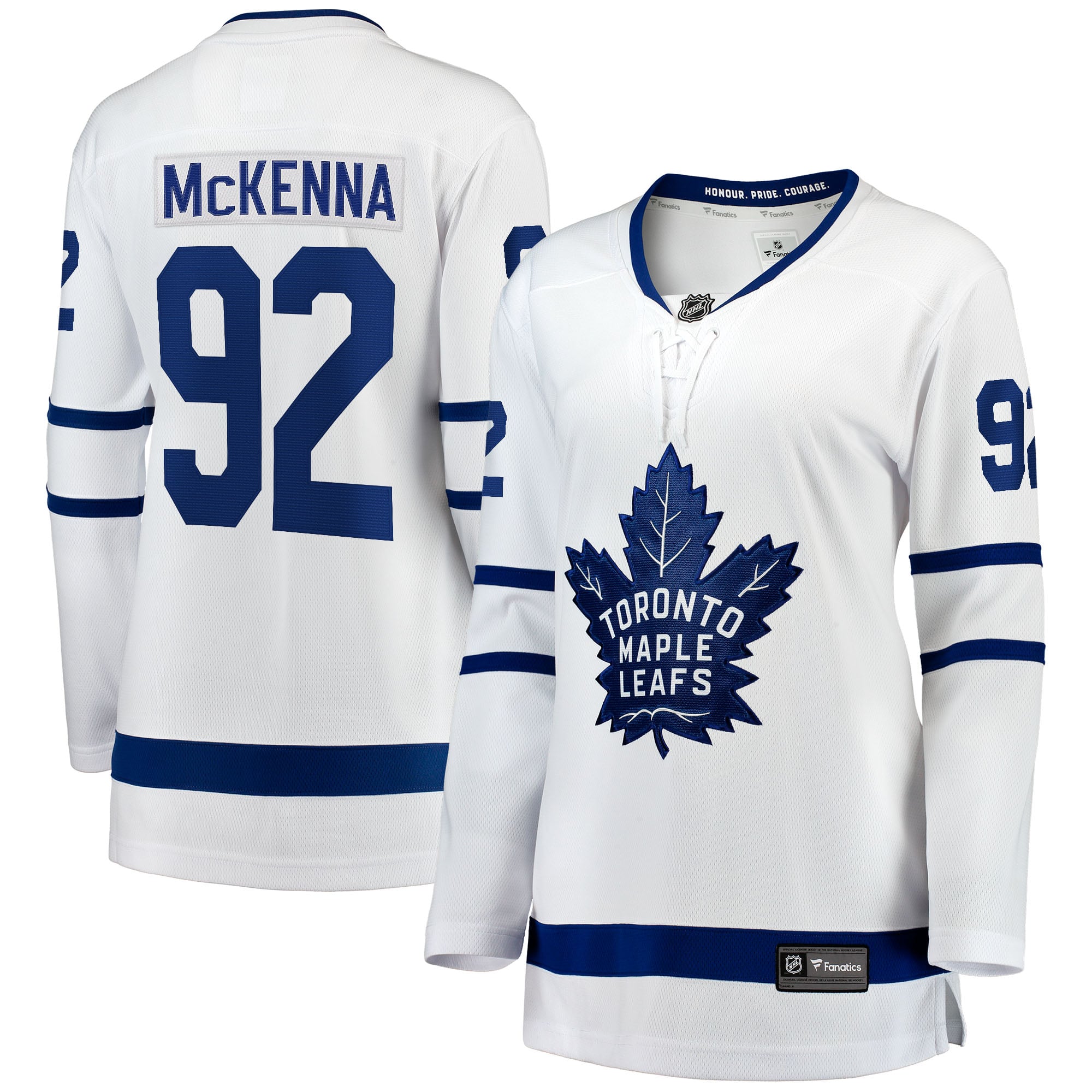 Women's Fanatics Gavin McKenna White Toronto Maple Leafs Away Breakaway Jersey