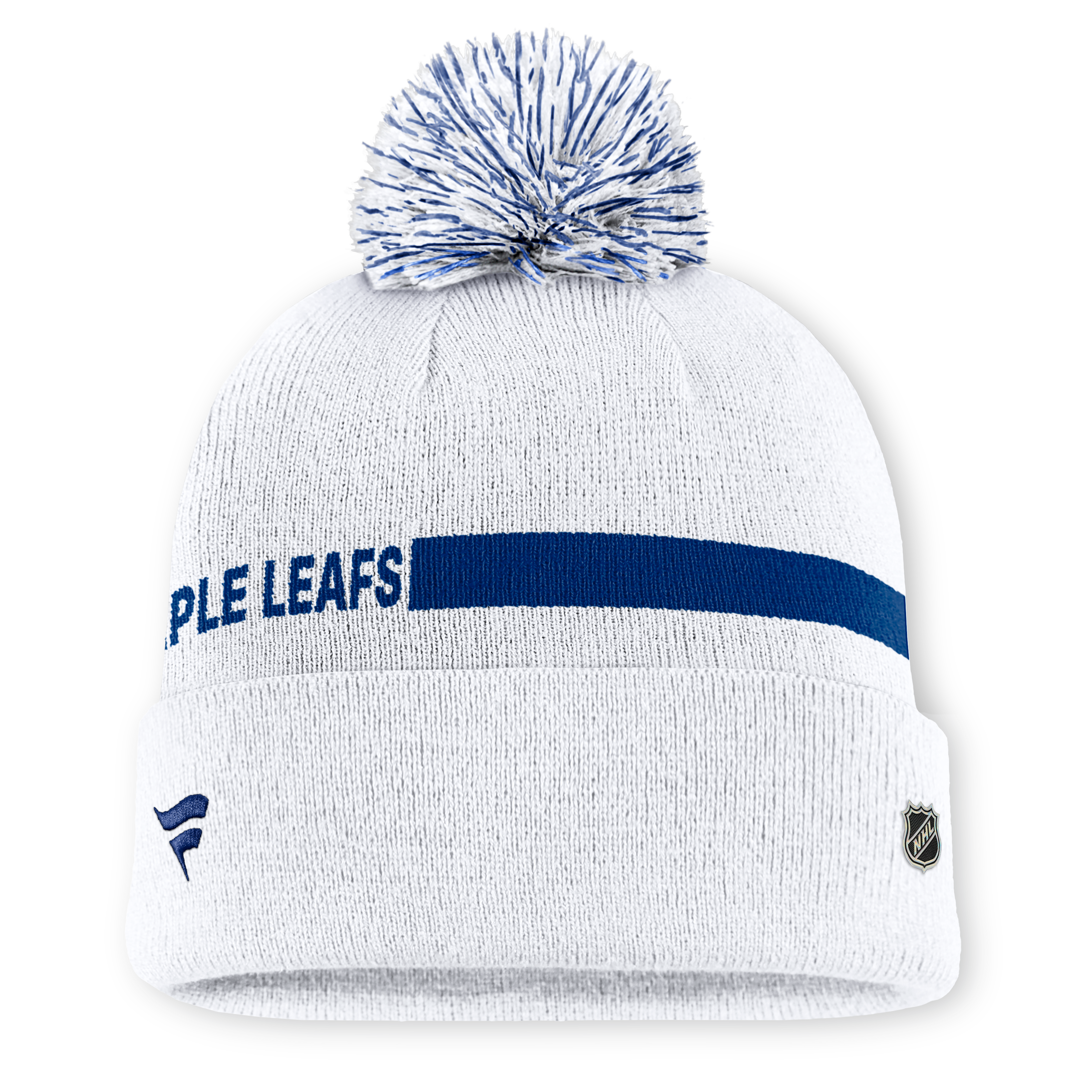 Women's Fanatics White Toronto Maple Leafs Authentic Pro Rink Cuffed Knit Hat with Pom