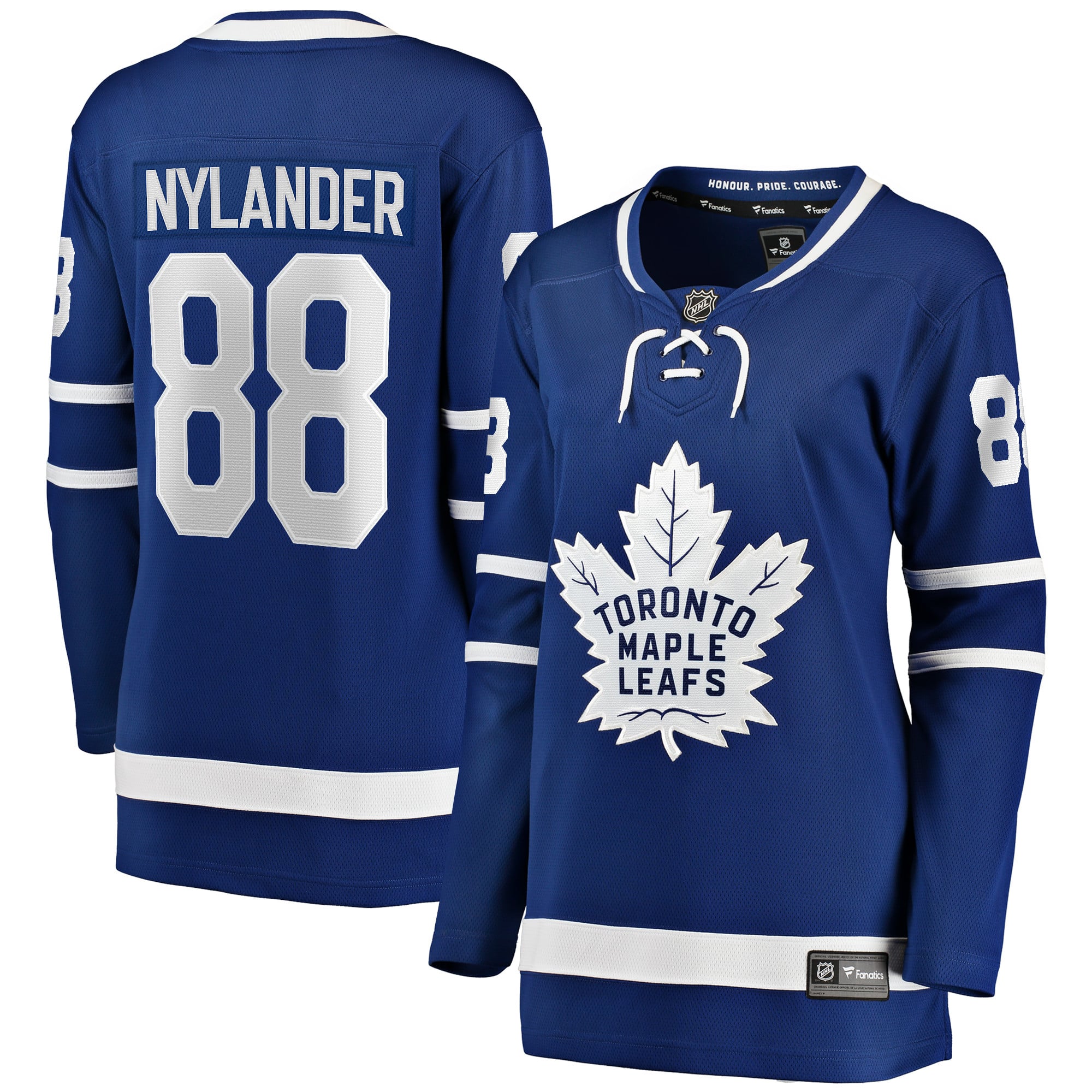 Maillot domicile bleu des Maple Leafs de Toronto pour femmes, modèle Breakaway William Nylander (Fanatics).