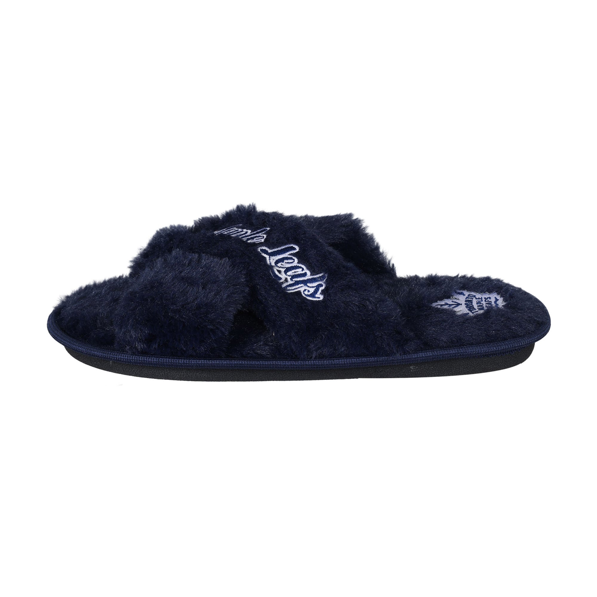 Women's FOCO Toronto Maple Leafs Script Cross - Slide Slippers
