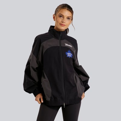 Women's Toronto Maple Leafs lululemon Black Golden Hour Color Block Train Jacket