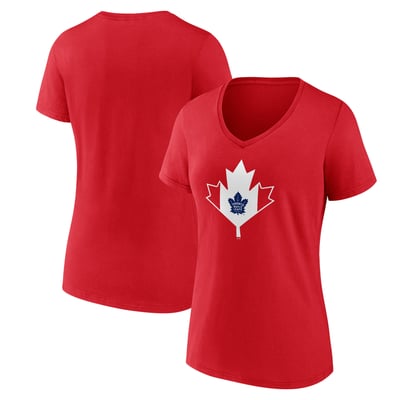Women's Toronto Maple Leafs  Red Canada Day V-Neck T-Shirt