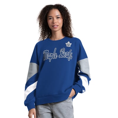 Toronto Maple Leafs Starter Women's Grand Slam Sleeve Color Block Sweatshirt - Blue