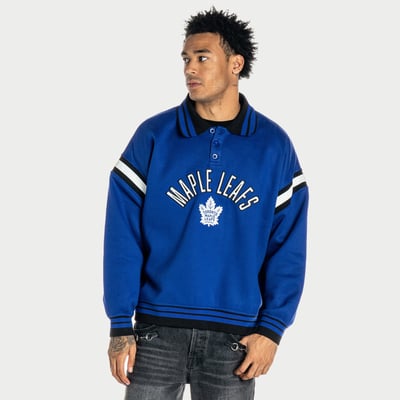  Toronto Maple Leafs The Wild Collective Women's Long Sleeve Collared Fleece Polo - Blue