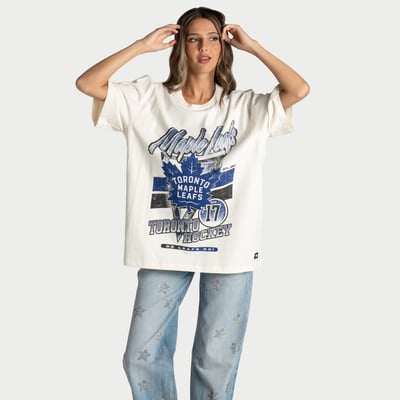  Toronto Maple Leafs The Wild Collective Women's Band T-Shirt - White