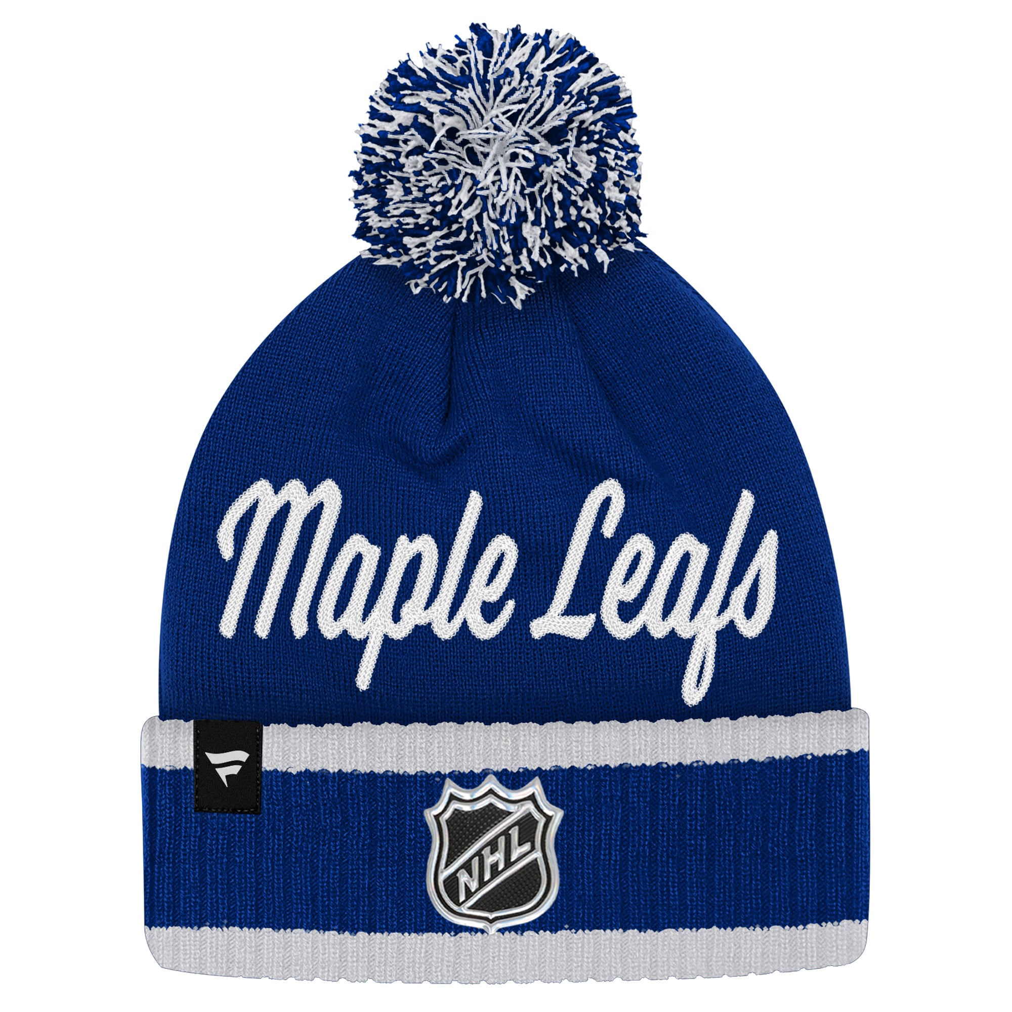 Bonnet tricoté authentique à revers Youth Fanatics bleu Toronto Maple Leafs