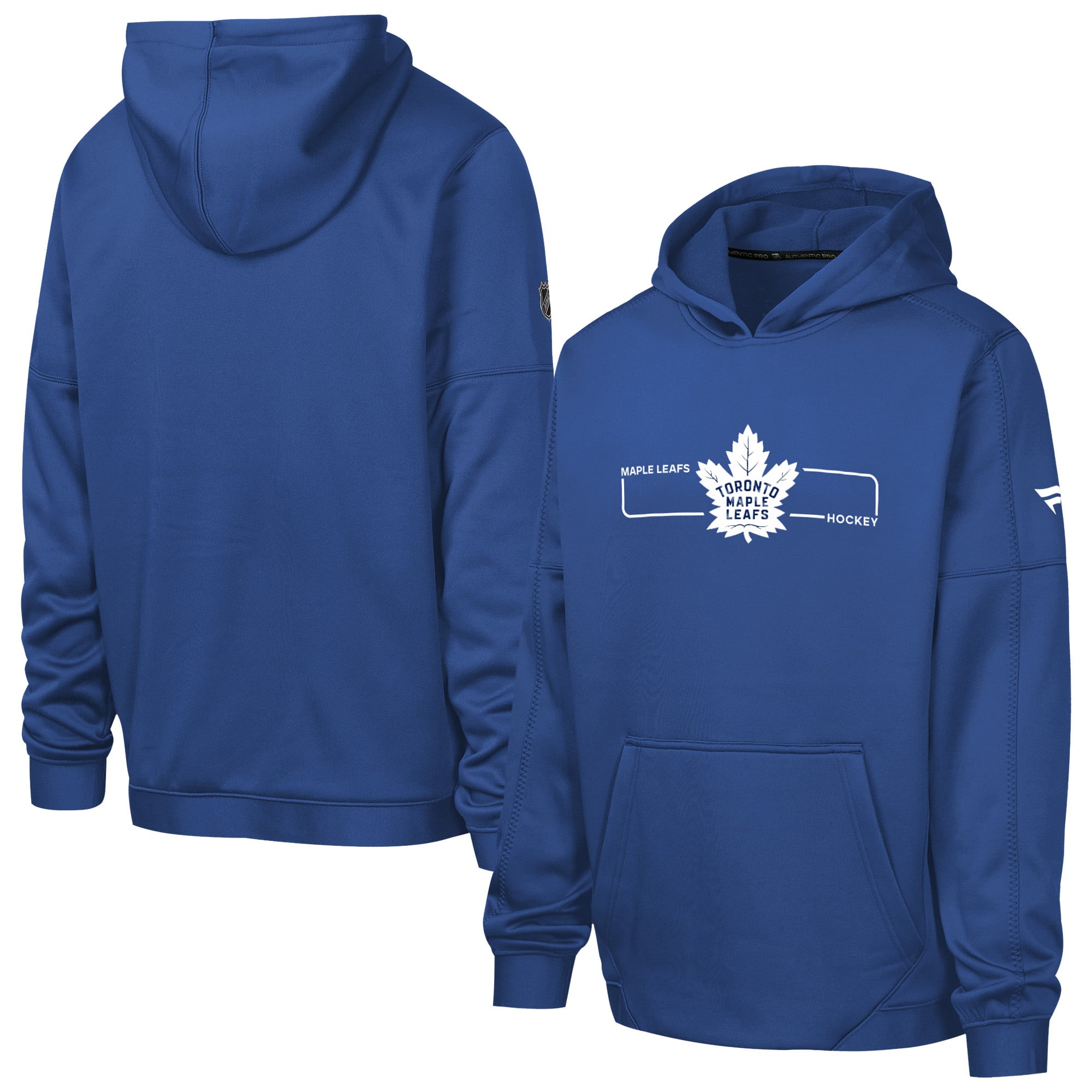 Sweat à capuche authentique Pro Fleece bleu des Maple Leafs de Toronto pour jeunes Fanatics