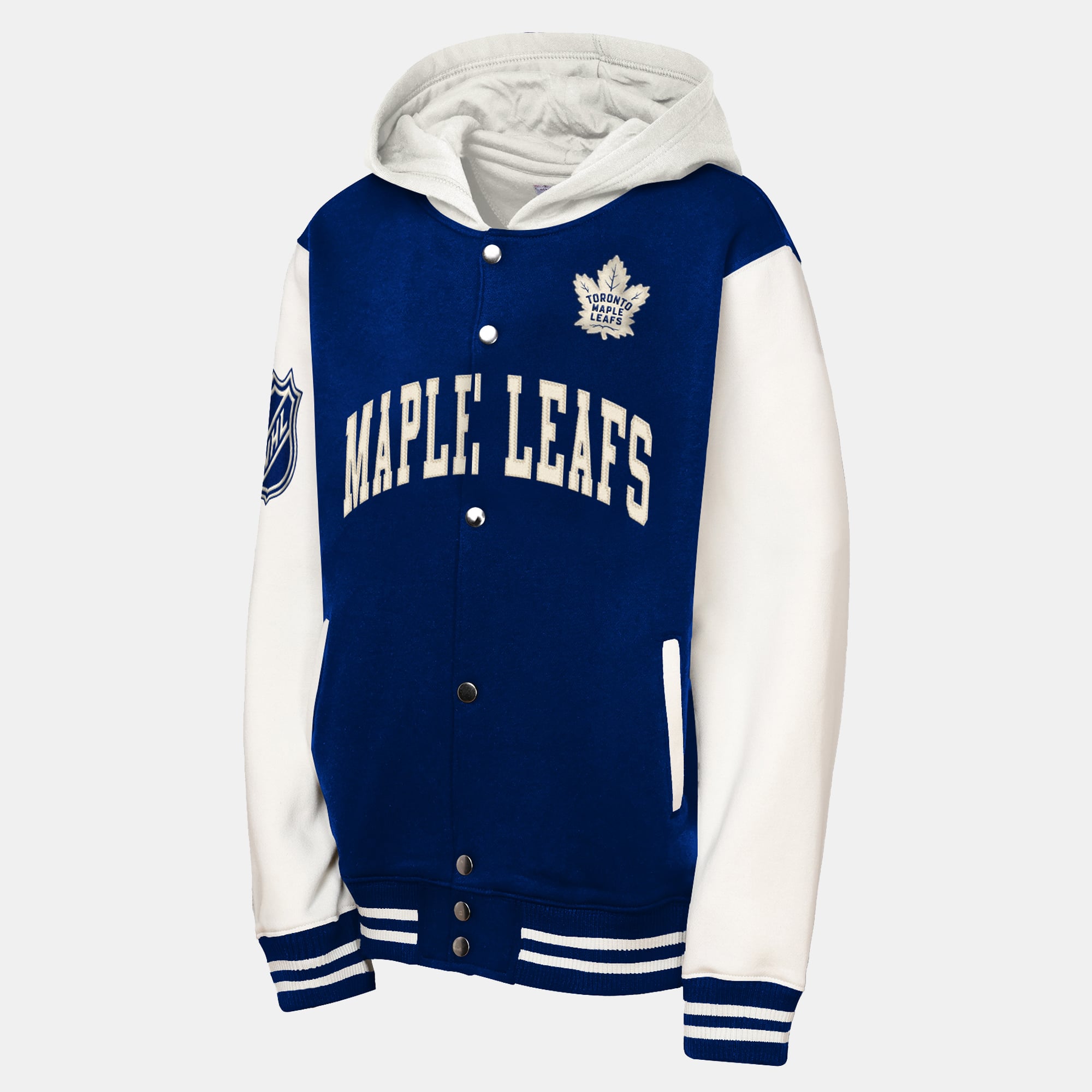 Veste polaire Mitchell & Ness Courtside bleue pour enfant des Maple Leafs de Toronto