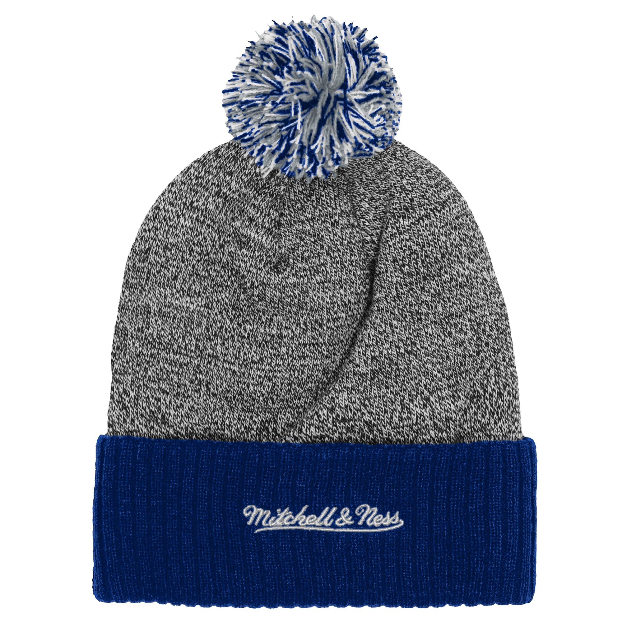 Youth Mitchell & Ness Blue/Gray Toronto Maple Leafs Mascot Cuffed Knit Hat with Pom