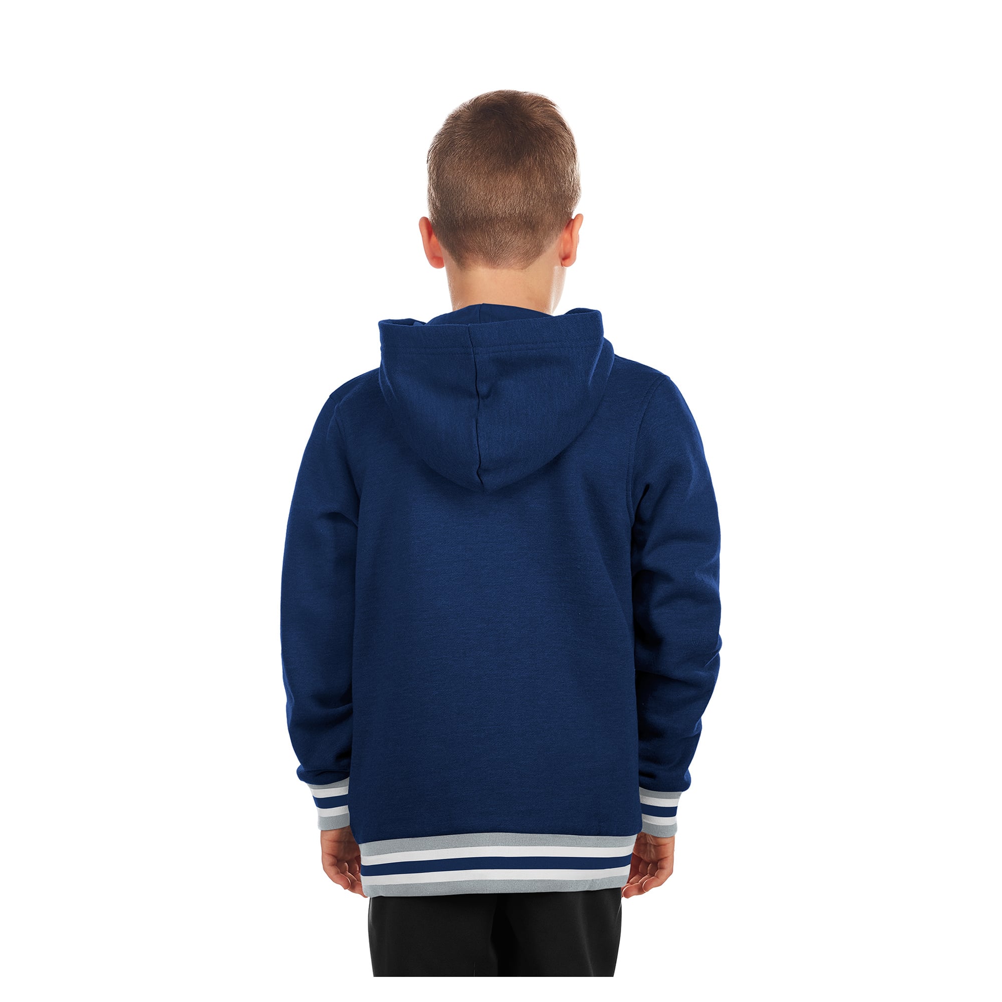 Youth New Era Navy Toronto Maple Leafs Knit Trim Pullover Hoodie