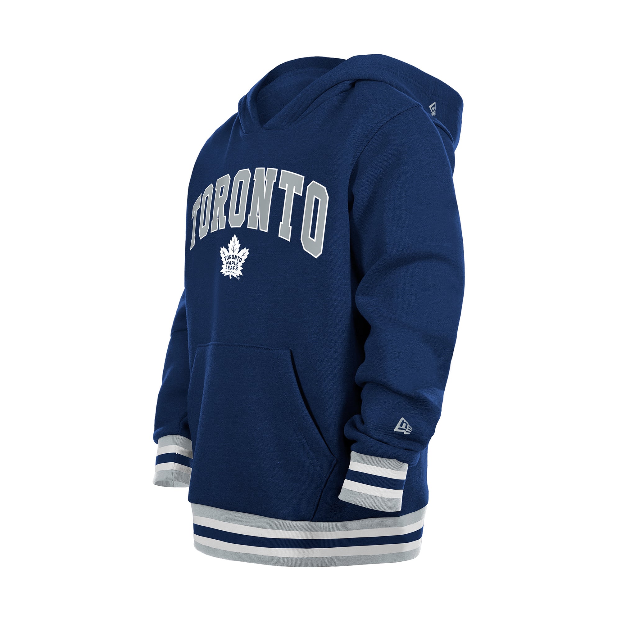 Youth New Era Navy Toronto Maple Leafs Knit Trim Pullover Hoodie