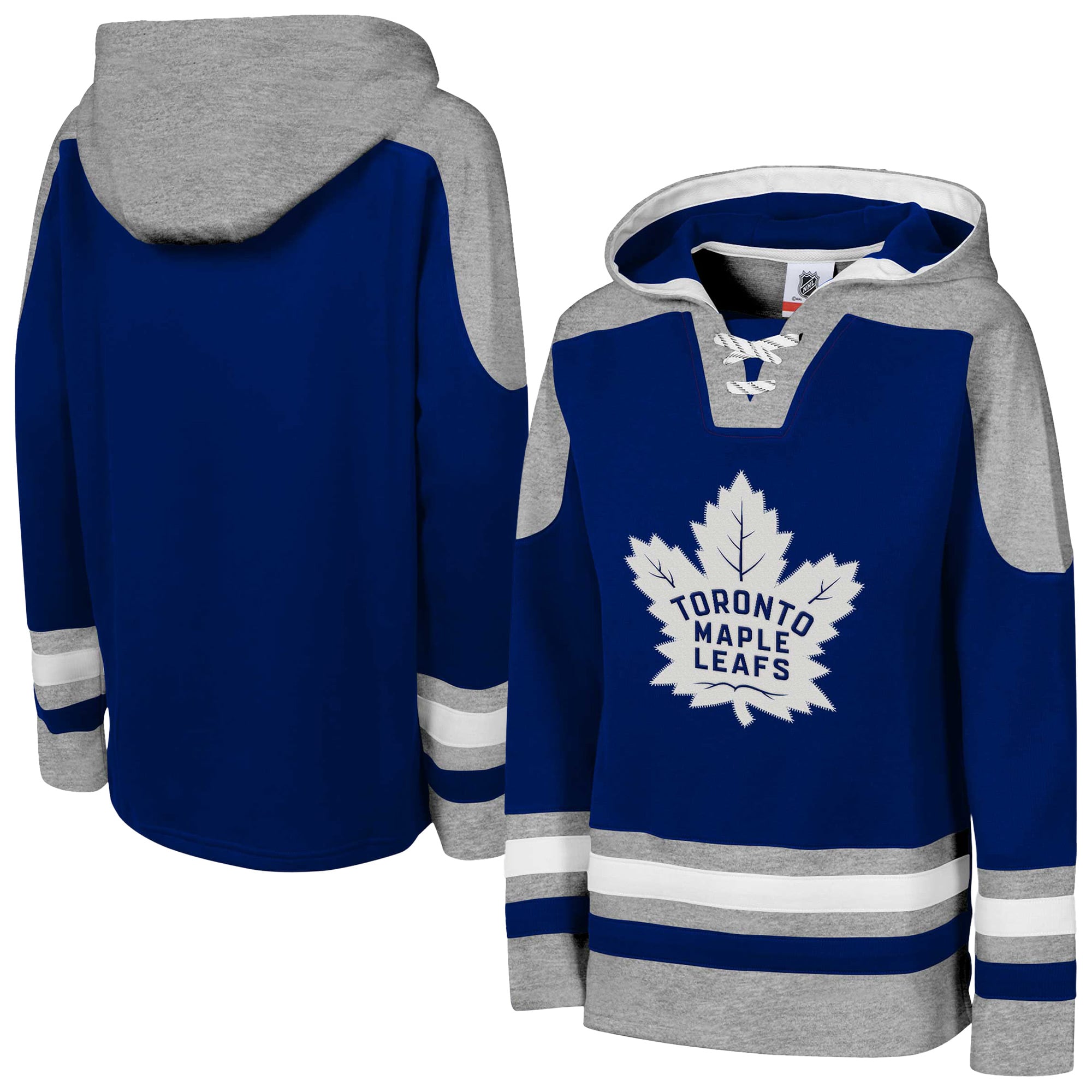 Sweat à capuche raglan col en V Youth Outerstuff Blue Toronto Maple Leafs Ageless Must Have
