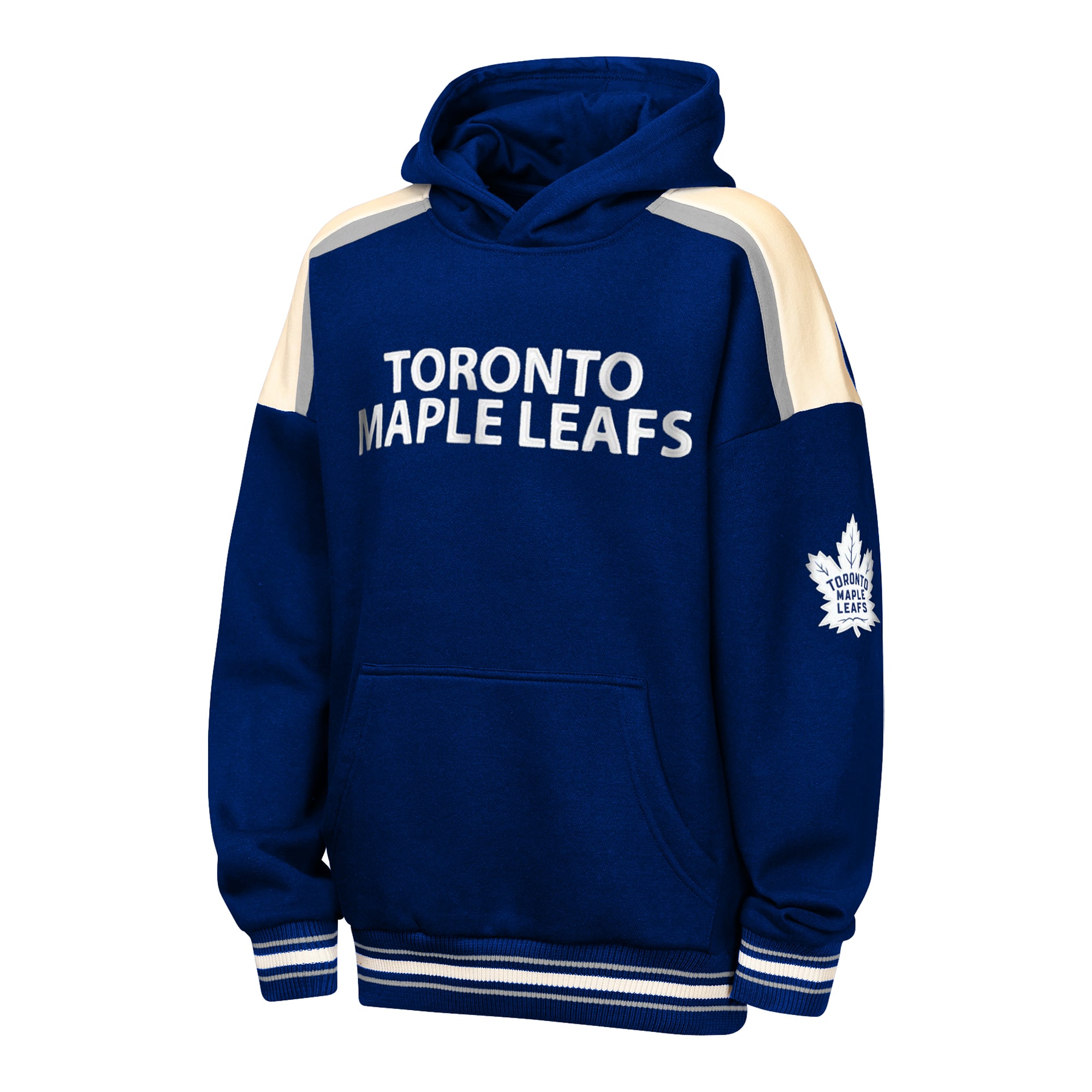 Sweat à capuche oversize en polaire bleu Toronto Maple Leafs pour jeunes