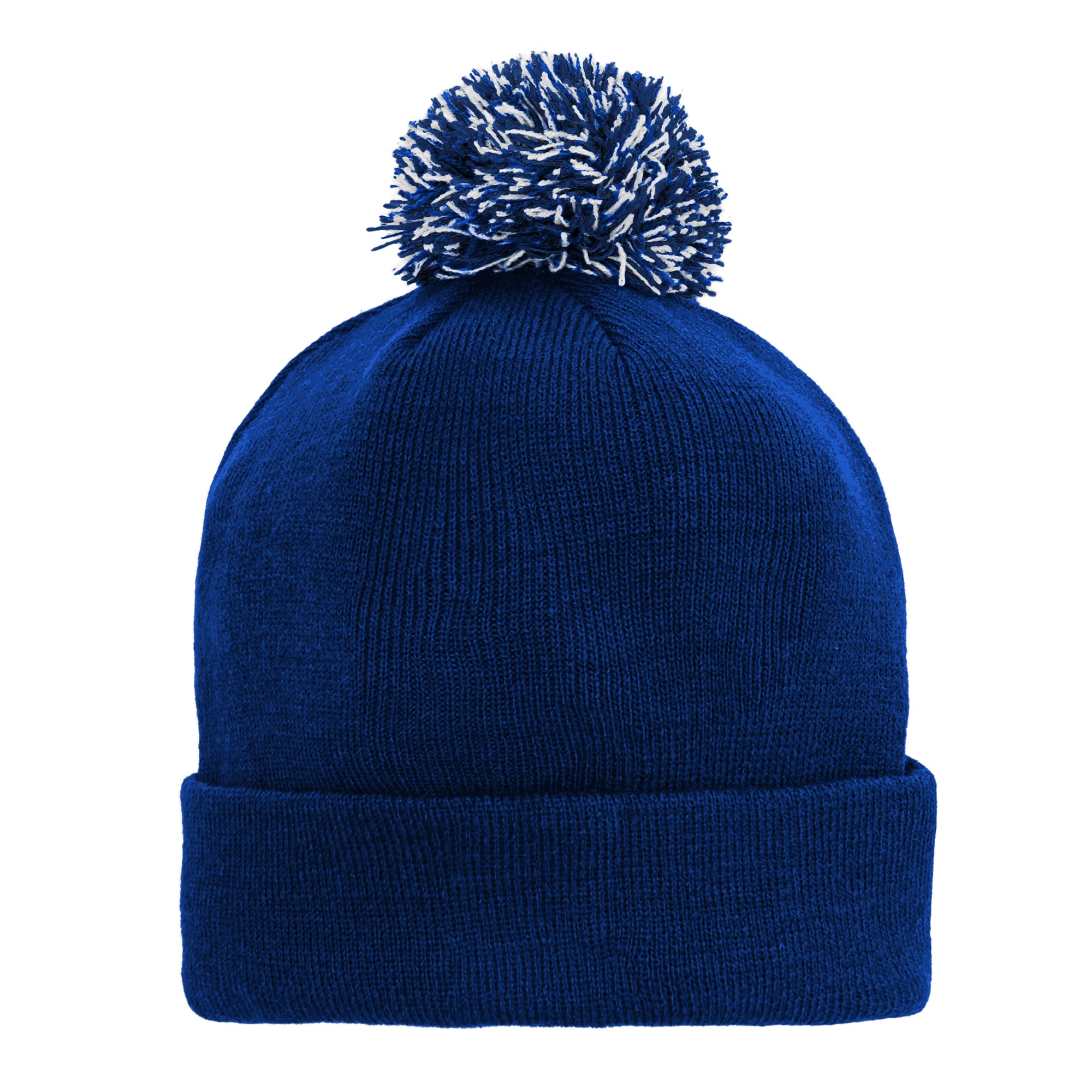 Bonnet tricoté à revers bleu Toronto Maple Leafs pour enfant, avec pompon